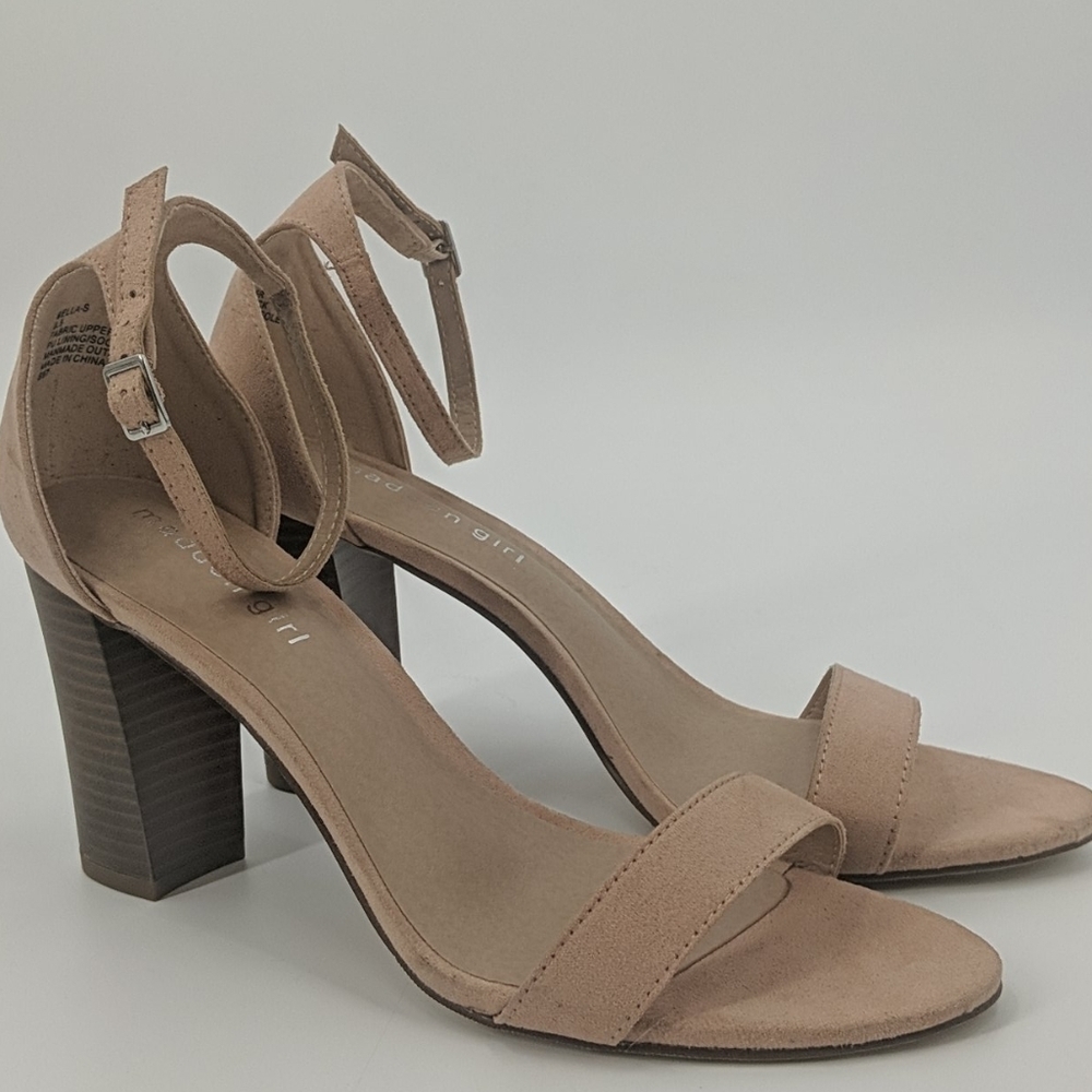 MADDEN GIRL Bella Blush Faux Suede Strappy Heels